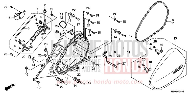 L. SADDLEBAG for Deauville ABS CARNELIAN RED METALLIC (R296) from 2011